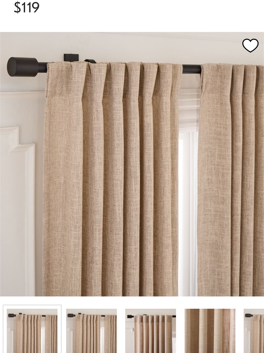 West Elm Crossweave Curtain- 6 Panels available, 96 inch length